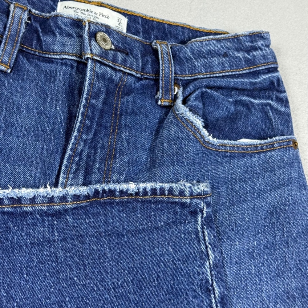 Abercrombie&Fitch The 90s Straight Ultra High Rise Jeans Blue Denim Women 27 4R